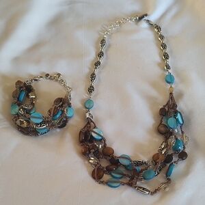 Brighton Turquoise and Amber Necklace Set